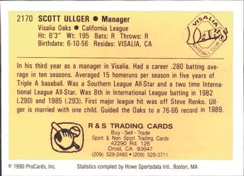1990 ProCards #2170 Scott Ullger Back