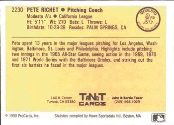1990 ProCards #2230 Pete Richert Back