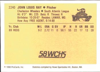 1990 ProCards #2240 Johnny Ray Back