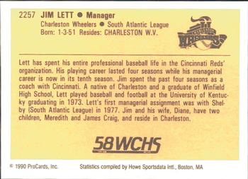 1990 ProCards #2257 Jim Lett Back