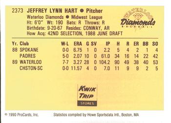 1990 ProCards #2373 Jeff Hart Back