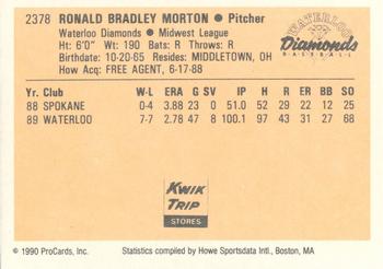 1990 ProCards #2378 Ron Morton Back