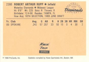 1990 ProCards #2386 Terry Rupp Back
