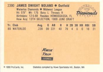 1990 ProCards #2390 J.D. Noland Back