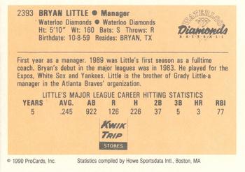 1990 ProCards #2393 Bryan Little Back