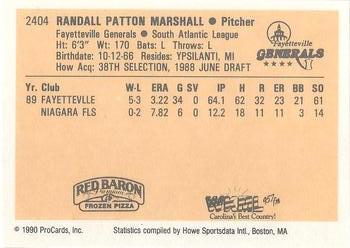 1990 ProCards #2404 Randy Marshall Back