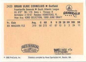 1990 ProCards #2420 Brian Cornelius Back