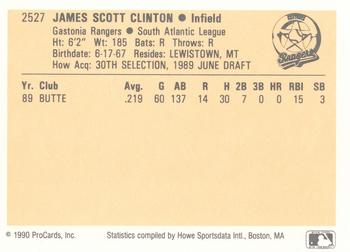 1990 ProCards #2527 Jim Clinton Back