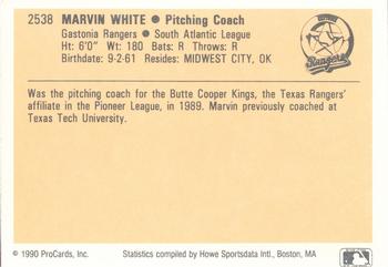 1990 ProCards #2538 Marvin White Back