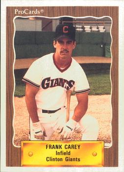 1990 ProCards #2555 Frank Carey Front