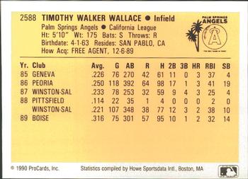 1990 ProCards #2588 Tim Wallace Back