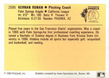 1990 ProCards #2595 Kernan Ronan Back