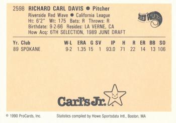 1990 ProCards #2598 Rick Davis Back