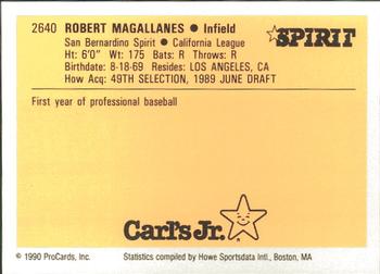 1990 ProCards #2640 Bob Magallanes Back