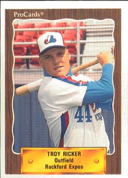1990 ProCards #2708 Troy Ricker Front