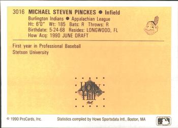 1990 ProCards #3016 Mike Pinckes Back