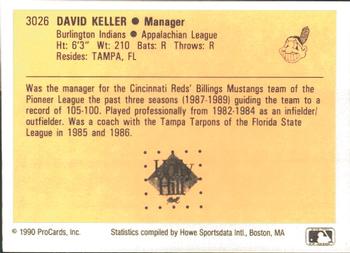 1990 ProCards #3026 David Keller Back