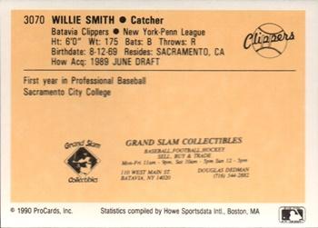 1990 ProCards #3070 Willie Smith Back