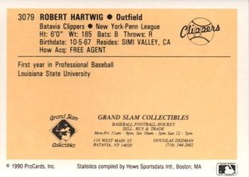 1990 ProCards #3079 Rob Hartwig Back