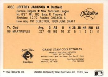1990 ProCards #3080 Jeff Jackson Back