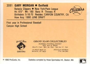1990 ProCards #3081 Gary Morgan Back