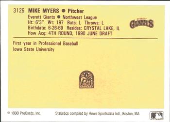 1990 ProCards #3125 Mike Myers Back