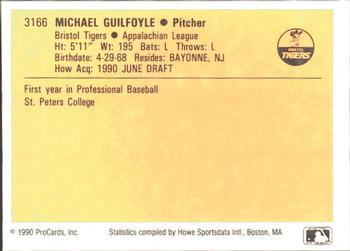 1990 ProCards #3166 Mike Guilfoyle Back