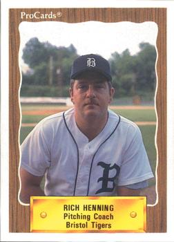 1990 ProCards #3176 Rich Henning Front