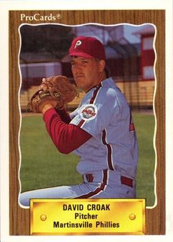 1990 ProCards #3188 David Croak Front