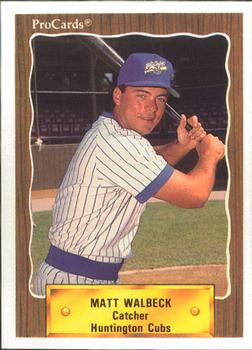 1990 ProCards #3285 Matt Walbeck Front