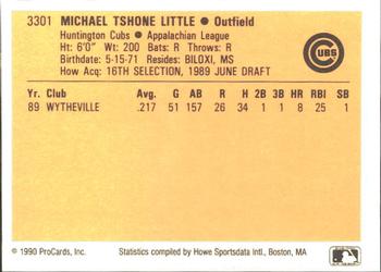 1990 ProCards #3301 Mike Little Back