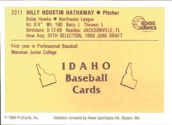 1990 ProCards #3311 Hilly Hathaway Back