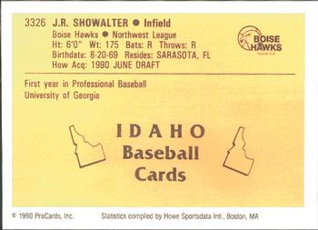 1990 ProCards #3326 J.R. Showalter Back