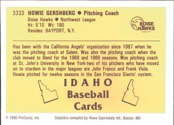 1990 ProCards #3333 Howie Gershberg Back