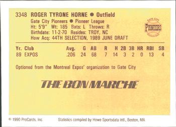1990 ProCards #3348 Tyrone Horne Back