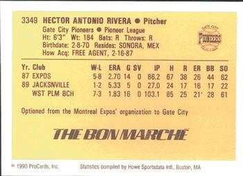1990 ProCards #3349 Hector Rivera Back