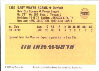 1990 ProCards #3352 Gary Adams Back