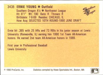 1990 ProCards #3438 Ernie Young Back