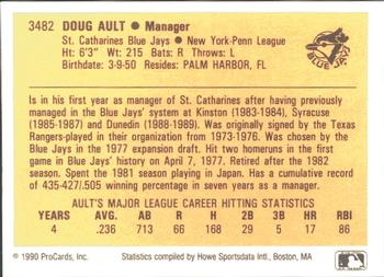 1990 ProCards #3482 Doug Ault Back