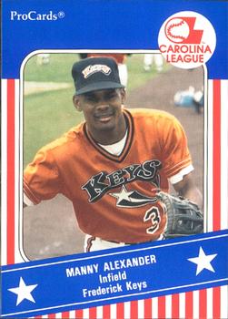 1991 ProCards Carolina League All-Stars #CAR4 Manny Alexander Front