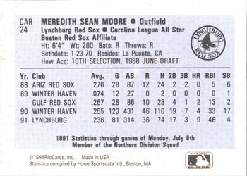 1991 ProCards Carolina League All-Stars #CAR24 Boo Moore Back