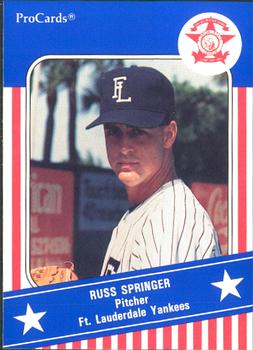 1991 ProCards Florida State League All-Stars #FSL18 Russ Springer Front