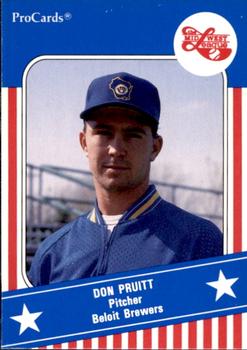 1991 ProCards Midwest League All-Stars #MWL34 Don Pruitt Front