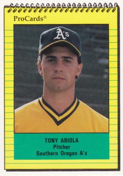 1991 ProCards Southern Oregon A's Anniversary #SOA4 Tony Ariola Front