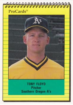 1991 ProCards Southern Oregon A's Anniversary #SOA5 Tony Floyd Front