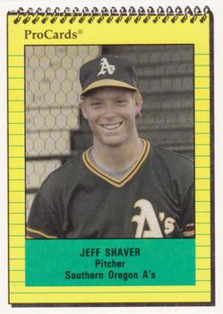 1991 ProCards Southern Oregon A's Anniversary #SOA9 Jeff Shaver Front