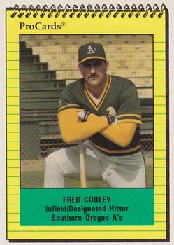 1991 ProCards Southern Oregon A's Anniversary #SOA12 Fred Cooley Front