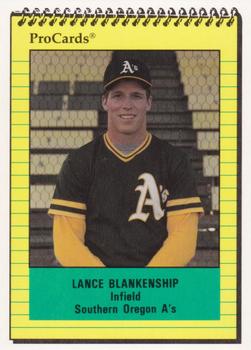 1991 ProCards Southern Oregon A's Anniversary #SOA18 Lance Blankenship Front