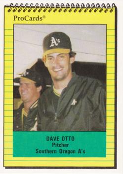 1991 ProCards Southern Oregon A's Anniversary #SOA21 Dave Otto Front