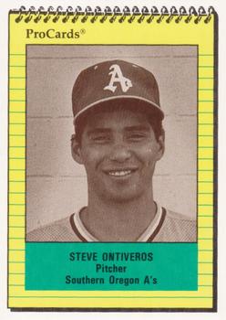1991 ProCards Southern Oregon A's Anniversary #SOA31 Steve Ontiveros Front